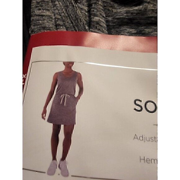 2 MEMBER'S MARK Women's Favorite Soft Pullover Drawstring Dress Grey/blackXL - Picture 4 of 5